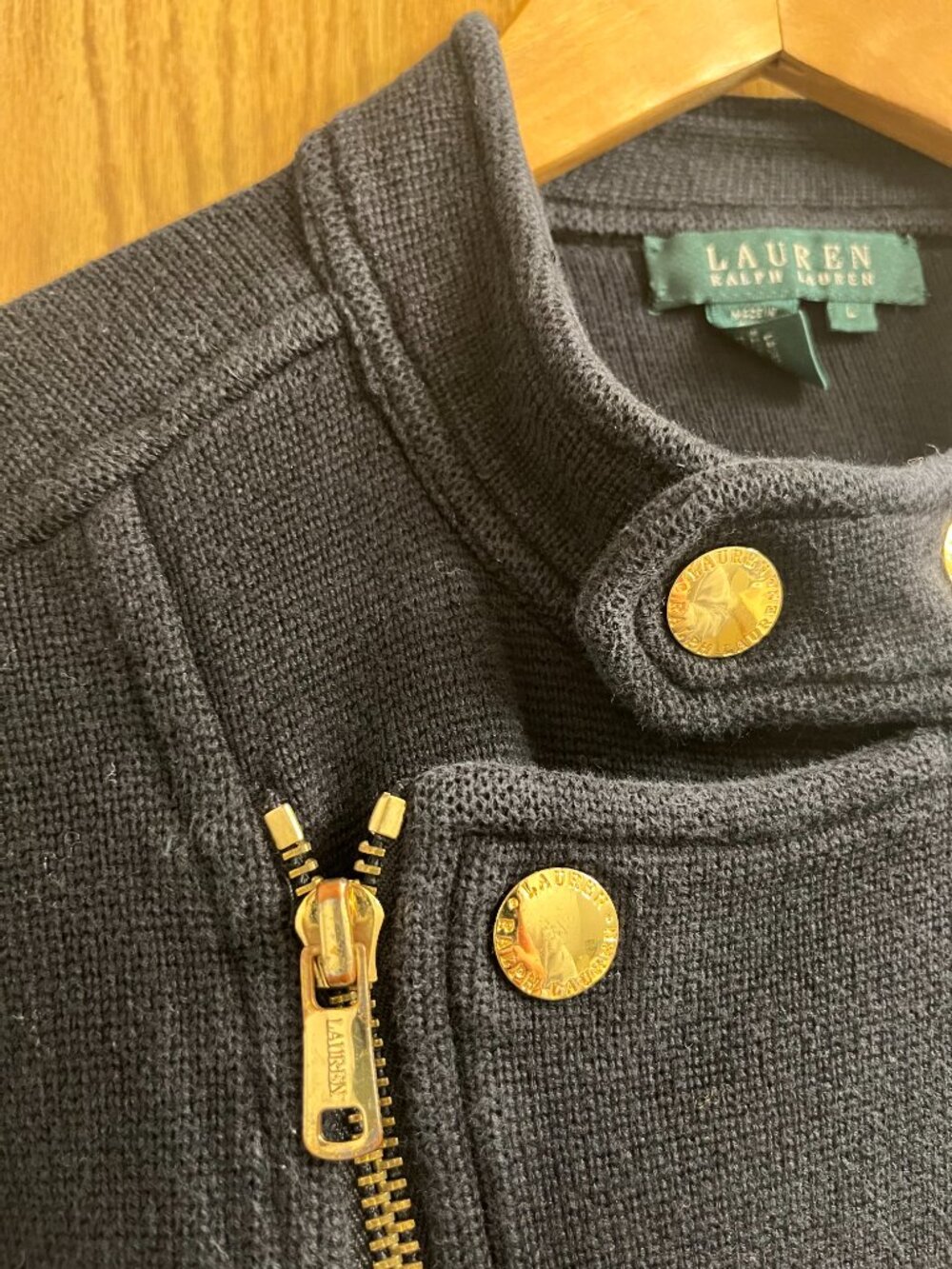 Y2K Vintage Lauren Ralph Lauren Knit Moto Jacket - Picture 6 of 11